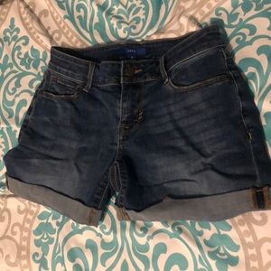 Dark wash jean shorts
